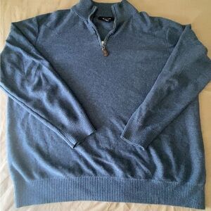 Men's Quarter-Zip Blue Sweater